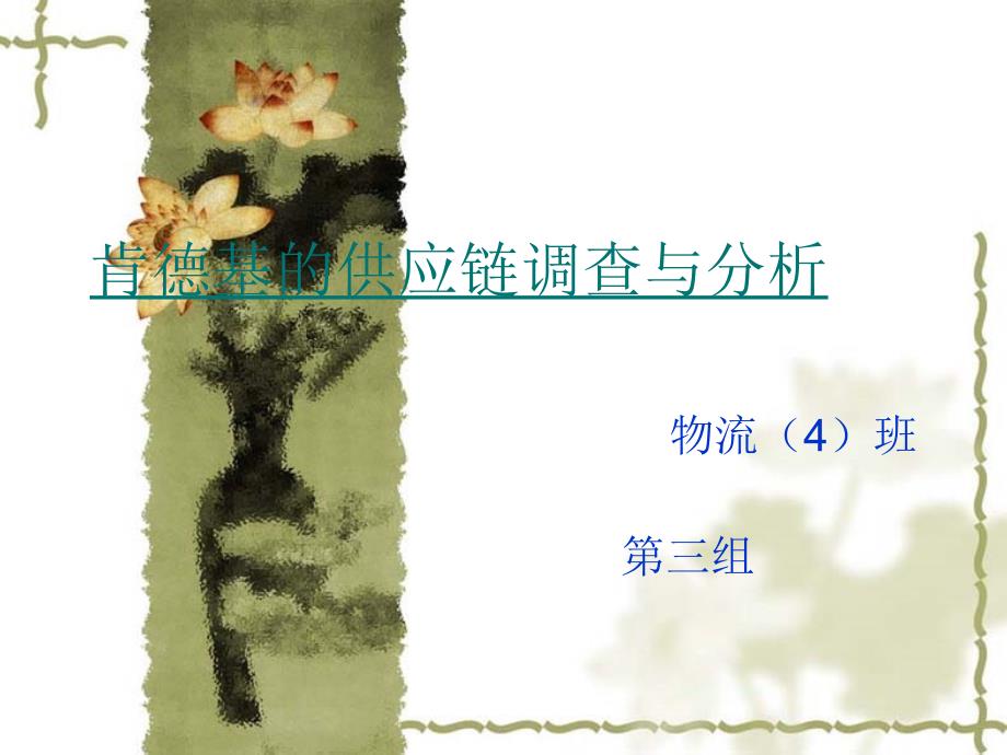 肯德基的供应链调查与分析_第1页