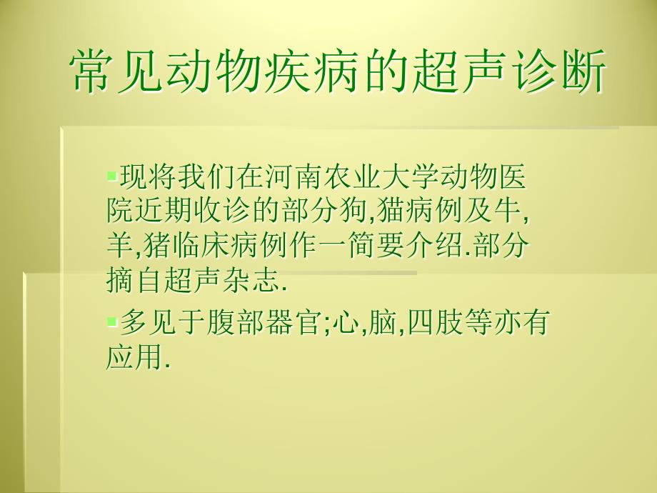 常见动物疾病的超声诊断PPT课件_第1页