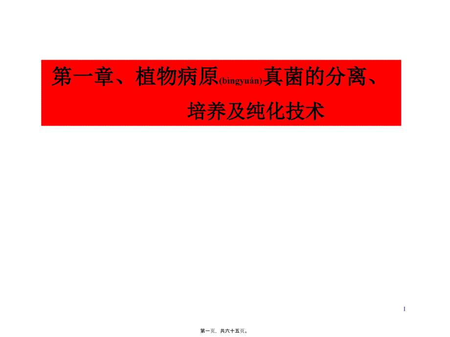 一植物病原真菌的分离培养及纯化技术_第1页