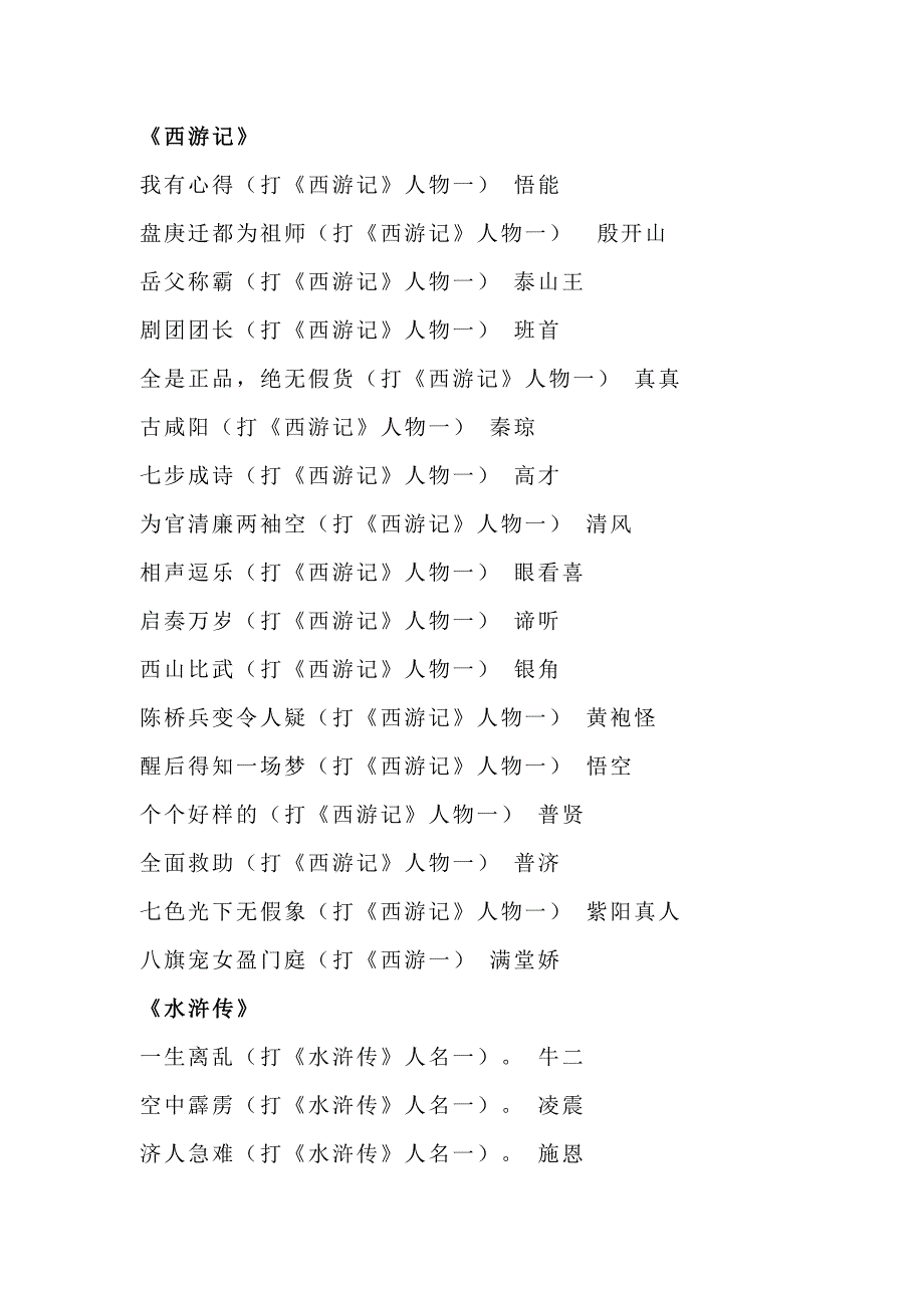 小学语文四大名著中的人物谜语_第1页