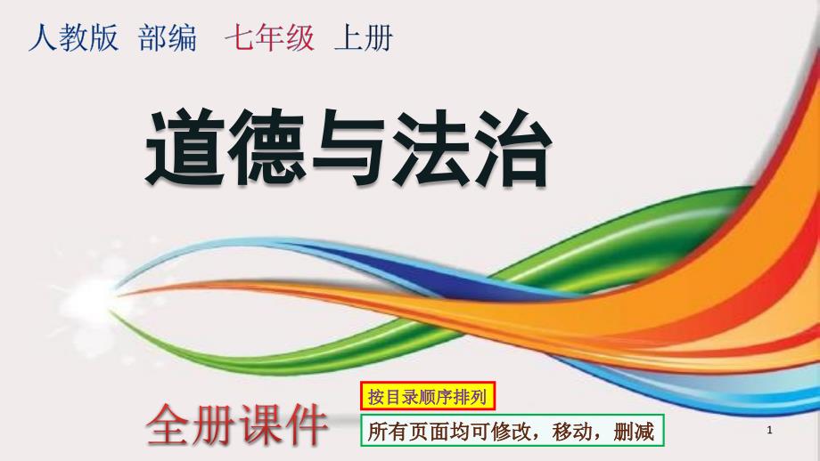 【部编版】初一政治上册《全册ppt课件》七年级人教版道德与法治_第1页