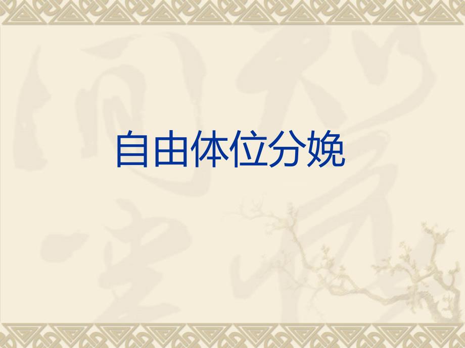 自由体位分娩专题宣讲_第1页