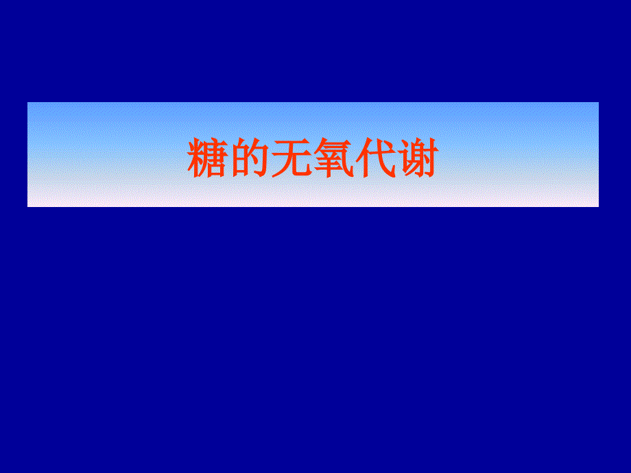 《糖的无氧代谢》PPT课件_第1页